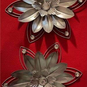 Source Unknown Metallic Floral Wall Art